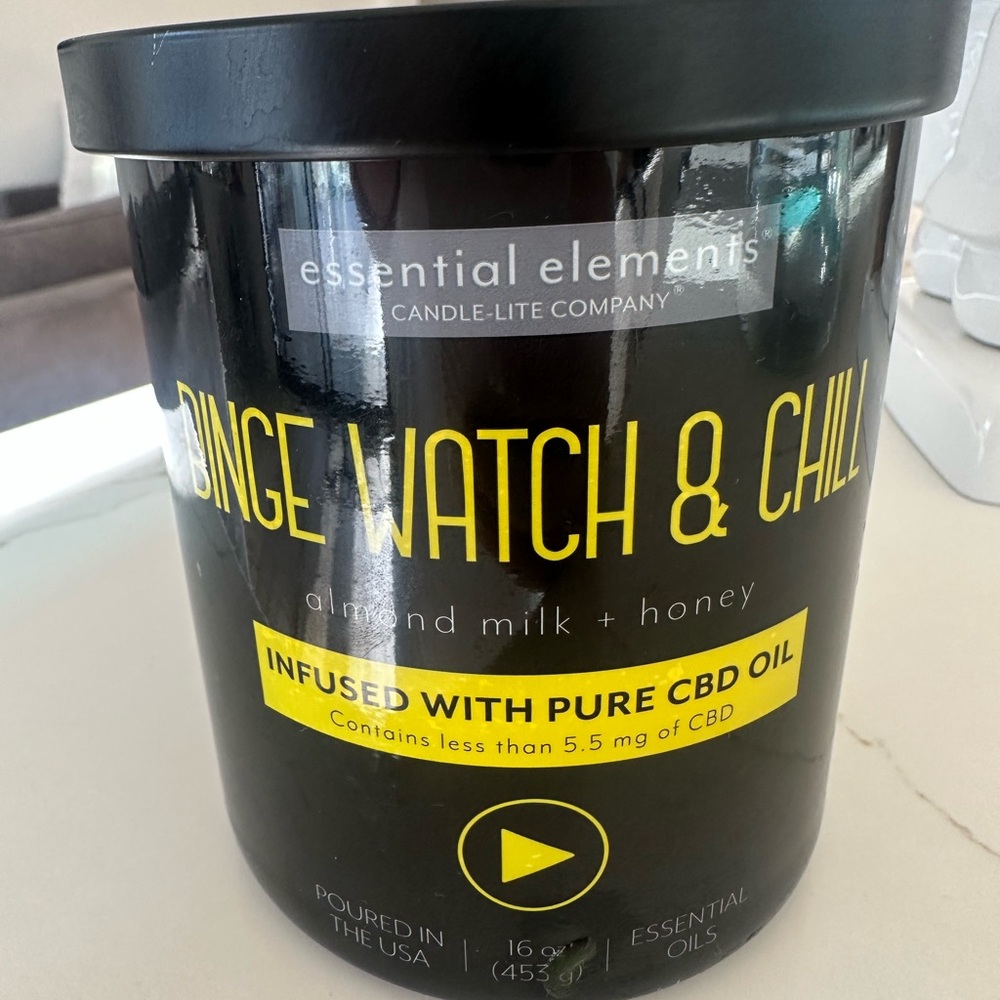 “Binge Watch & Chill" 
Almond Milk + Honey - CBD Infused Candle